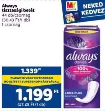 Spar Always Tisztasági betét 44 db ajánlat