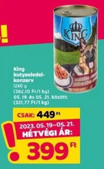 Spar King Kutyaeledel konzerv 1240 g ajánlat