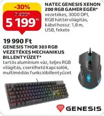 Auchan Natec Genesis xenon 200 egb gamer egér 1 db ajánlat