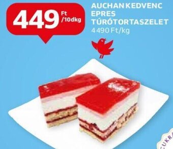Auchan Auchan kedvenc epres túrótortaszelet 10 dkg ajánlat