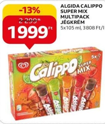 Auchan Algida Calippo Super mix multipack jégkrém 5 x 105 ml ajánlat