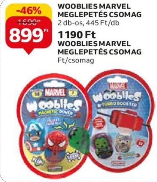Auchan Wooblies Marvel meglepetés csomag 2 db ajánlat