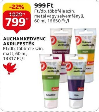Auchan Auchan kedvenc akrilfesték 60 ml ajánlat