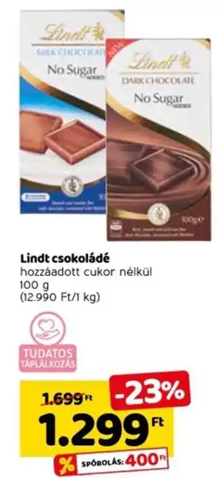 Spar Lindt csokoládé 100 g ajánlat