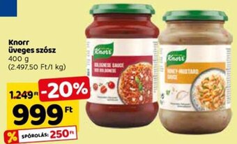 Spar Knorr üveges szósz 400 g ajánlat