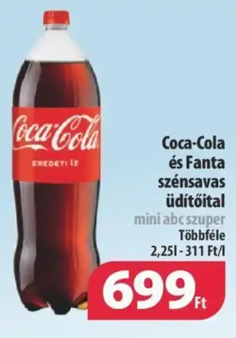 Coop Coca-Cola és Fanta szénsavas üdítőital 2,25 l ajánlat