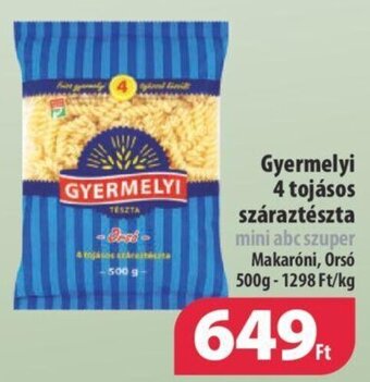 Coop Gyermelyi 4 tojásos száraztészta 500 g ajánlat