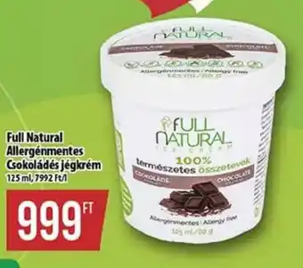 Coop Full Natural Allergénmentes Csokoládés jégkrém 125 ml ajánlat