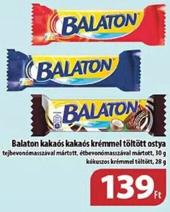 Coop Balaton kakaós kakaós krémmel töltött ostya 28 / 30 g ajánlat