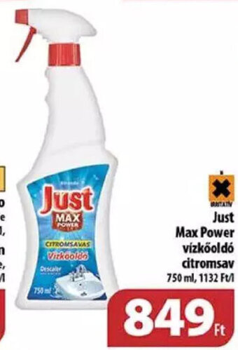 Coop Just Max power vízkőoldó citromsav 750 ml ajánlat