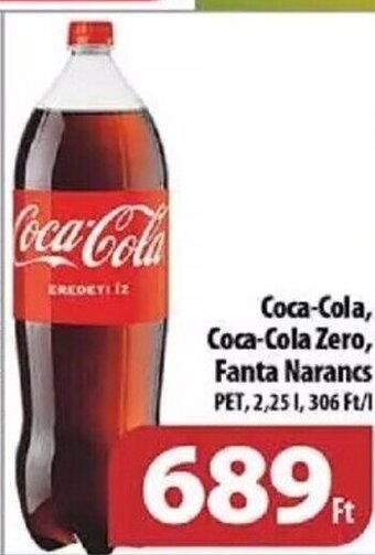 Coop Coca-Cola, Coca-Cola Zero, Fanta Narancs 2,25 l ajánlat