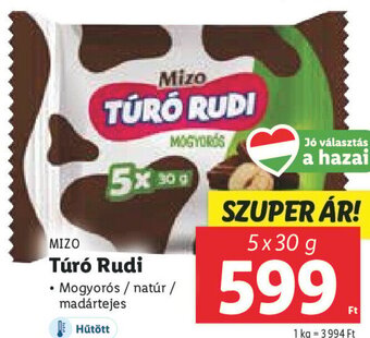 Lidl Mizo Túró rudi 5 x 30 g ajánlat