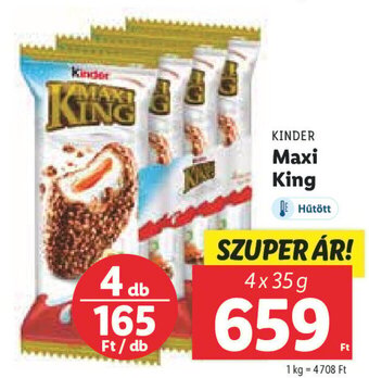 Lidl Kinder Maxi king 4 x 35 g ajánlat