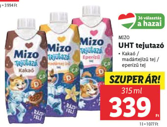 Lidl Mizo UHT tejutazó 315 ml ajánlat