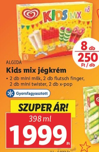 Lidl Algida Kids mix jégkrém 398 ml ajánlat