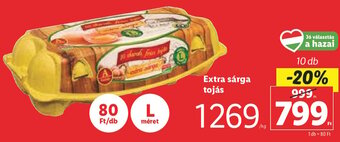 Lidl Extra sárga tojás 10 db ajánlat