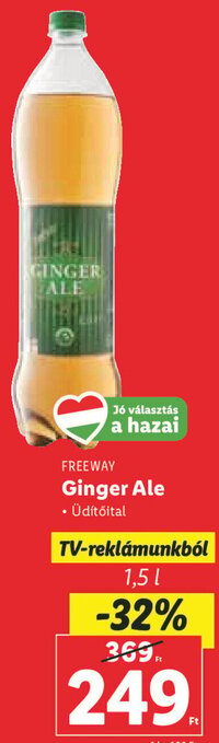 Lidl Freeway Ginger ale 1,5 l ajánlat