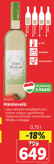 Lidl Debrői Hárslevelű 0,75 l ajánlat