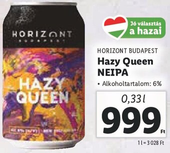 Lidl Horizont Budapest Hazy queen neipa 0,33 l ajánlat