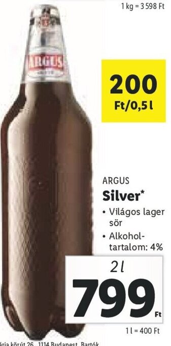 Lidl Argus Silver 2 l ajánlat