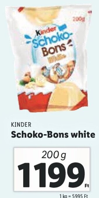 Lidl Kinder Schoko-Bons white 200 g ajánlat