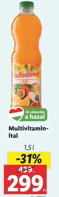 Lidl Multivitamin- ital 1,5 l ajánlat