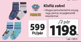 Lidl Kisfiú zokni 2 pár ajánlat