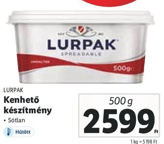 Lidl Lurpak Kenhető készítmény 500 g ajánlat