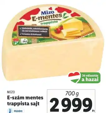 Mizo E-szám mentes trappista sajt 700 g