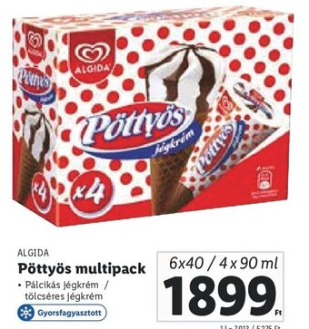 Lidl Algida Pöttyös multipack 6 x 40 / 4 x 90 ml ajánlat