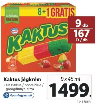 Lidl Kaktus jégkrém 9 x 45 ml ajánlat