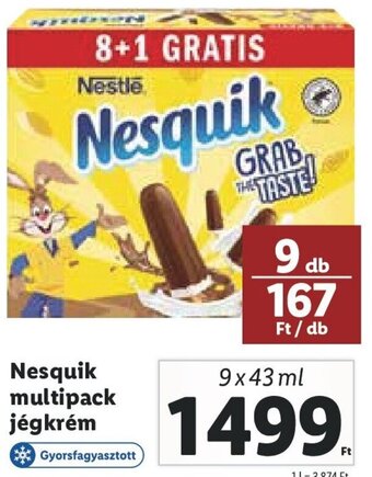 Lidl Nestlé Nesquik multipack jégkrém 9 x 43 ml ajánlat