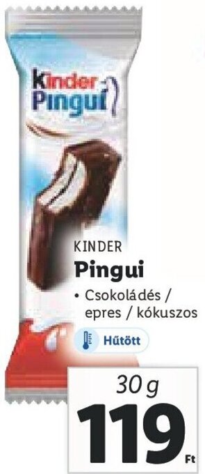Lidl Kinder Pinguí 30 g ajánlat