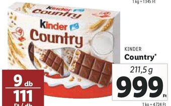 Lidl Kinder Country 211,5 g ajánlat