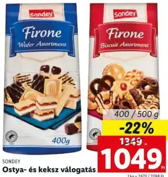 Lidl Sondey Ostya- és keksz válogatás 400 / 500 g ajánlat