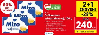 Lidl Mizo Csökkentett zsírtartalmú vaj, 100 g ajánlat