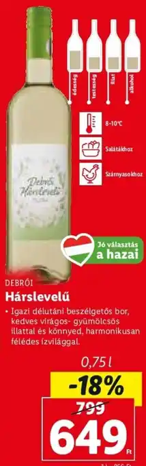 Lidl Debrői Hárslevelű 0,75 l ajánlat