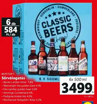 Lidl Marston's Sörválogatás 6 x 500 ml ajánlat