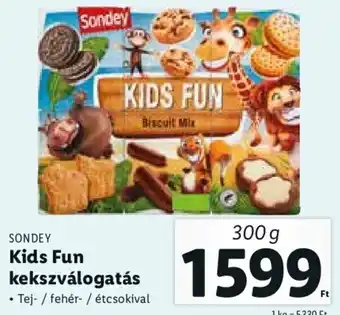 Lidl Sondey Kids fun kekszválogatás 300 g ajánlat