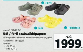 Lidl Esmara / Livergy Női / férfi szabadidőpapucs 1 pár ajánlat