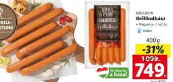 Lidl Grill&Fun Grillkolbász 400 g ajánlat