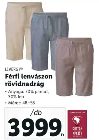 Livergy Férfi lenvászon rövidnadrág 1 db