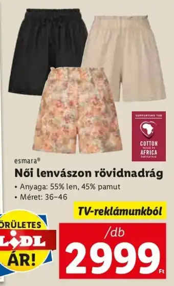 Lidl Esmara Női lenvászon rövidnadrág 1 db ajánlat