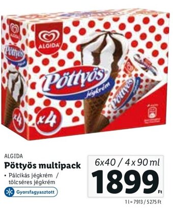 Lidl Algida Pöttyös multipack 6 x 40 / 4 x 90 ml ajánlat