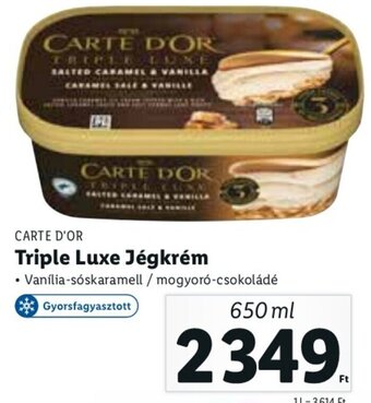 Lidl Carte d'Or Triple Luxe Jégkrém 650 ml ajánlat