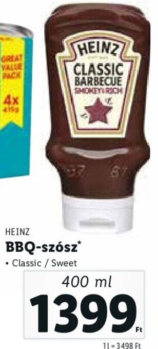 Heinz Bbq- szósz 400 ml