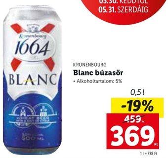 Lidl Kronenbourg Blanc búzasör 0,5 l ajánlat