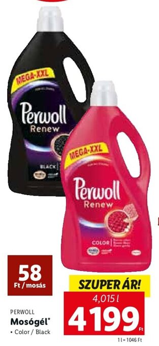 Lidl Perwoll Mosógél 4,015 l ajánlat