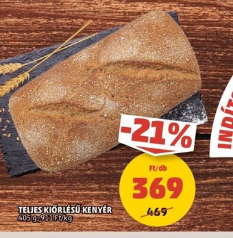 PENNY Teljes kiőrlésű kenyér 405 g ajánlat