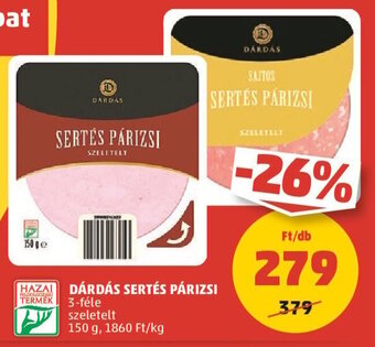 PENNY Dárdás Sertés párizsi 150 g ajánlat